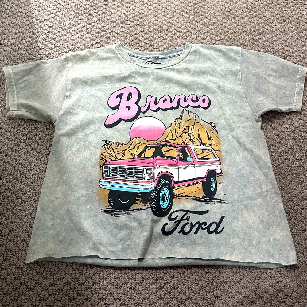Ford Bronco Raw Hem Cropped T Shirt - Picture 3 of 7
